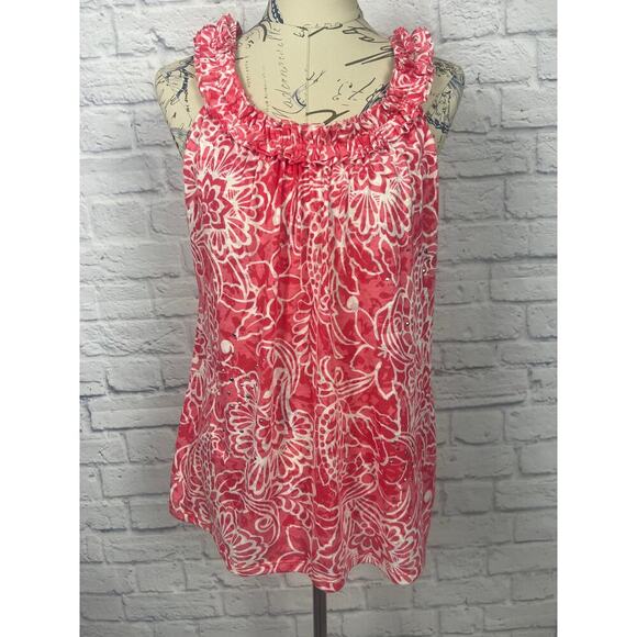 INC International Pink and White Printed Tank Top Blouse Women Size Large - Picture 1 of 6